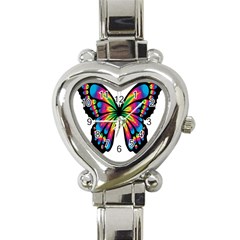 Abstract Animal Art Butterfly Heart Italian Charm Watch by Simbadda