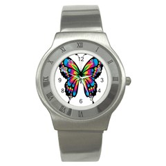 Abstract Animal Art Butterfly Stainless Steel Watch by Simbadda