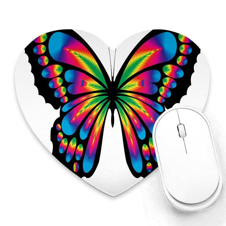 Abstract Animal Art Butterfly Heart Mousepads