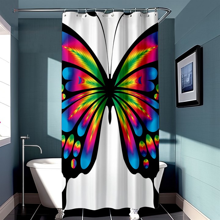 Abstract Animal Art Butterfly Shower Curtain 36  x 72  (Stall) 