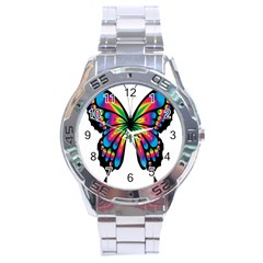 Abstract Animal Art Butterfly Stainless Steel Analogue Watch by Simbadda