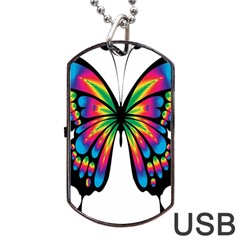 Abstract Animal Art Butterfly Dog Tag Usb Flash (one Side) by Simbadda