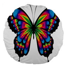 Abstract Animal Art Butterfly Large 18  Premium Round Cushions by Simbadda