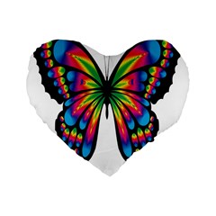 Abstract Animal Art Butterfly Standard 16  Premium Heart Shape Cushions by Simbadda