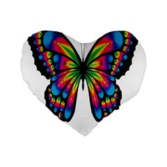 Abstract Animal Art Butterfly Standard 16  Premium Flano Heart Shape Cushions by Simbadda