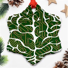 Circuit Anatomy Snowflake Ornament (two Sides) by Simbadda