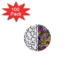 Brain Mind Anatomy 1  Mini Buttons (100 Pack)  by Simbadda