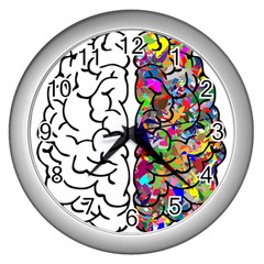 Brain Mind Anatomy Wall Clocks (silver)  by Simbadda