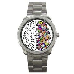 Brain Mind Anatomy Sport Metal Watch by Simbadda