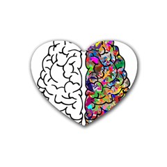 Brain Mind Anatomy Rubber Coaster (heart)  by Simbadda