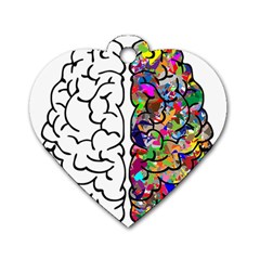 Brain Mind Anatomy Dog Tag Heart (two Sides) by Simbadda