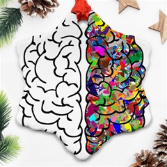 Brain Mind Anatomy Snowflake Ornament (two Sides) by Simbadda