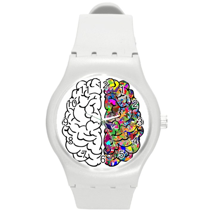 Brain Mind Anatomy Round Plastic Sport Watch (M)