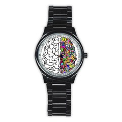 Brain Mind Anatomy Stainless Steel Round Watch