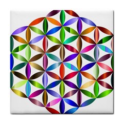 Flower Of Life Sacred Geometry Tile Coasters by Simbadda