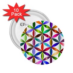 Flower Of Life Sacred Geometry 2.25  Buttons (10 pack) 