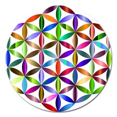 Flower Of Life Sacred Geometry Magnet 5  (Round)