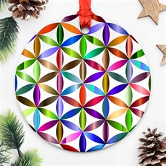 Flower Of Life Sacred Geometry Round Ornament (Two Sides)