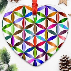 Flower Of Life Sacred Geometry Heart Ornament (Two Sides)