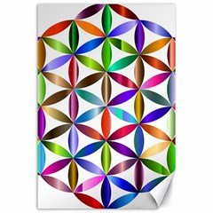 Flower Of Life Sacred Geometry Canvas 24  X 36  by Simbadda