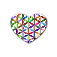 Flower Of Life Sacred Geometry Rubber Coaster (Heart) 