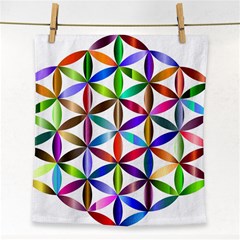 Flower Of Life Sacred Geometry Face Towel by Simbadda