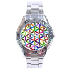 Flower Of Life Sacred Geometry Stainless Steel Analogue Watch by Simbadda