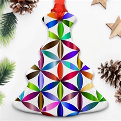 Flower Of Life Sacred Geometry Christmas Tree Ornament (two Sides) by Simbadda