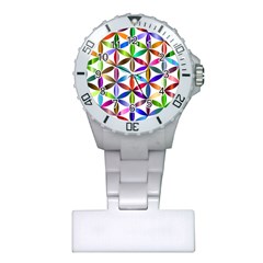 Flower Of Life Sacred Geometry Plastic Nurses Watch by Simbadda