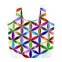 Flower Of Life Sacred Geometry Full Print Recycle Bags (l)  by Simbadda