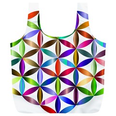 Flower Of Life Sacred Geometry Full Print Recycle Bags (l)  by Simbadda