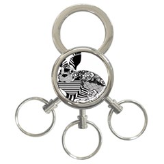 Floral Flourish Decorative 3-ring Key Chains by Simbadda