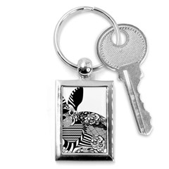 Floral Flourish Decorative Key Chains (rectangle)  by Simbadda