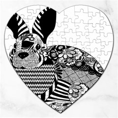 Floral Flourish Decorative Jigsaw Puzzle (heart) by Simbadda