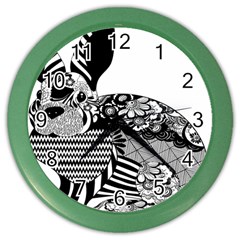 Floral Flourish Decorative Color Wall Clocks by Simbadda