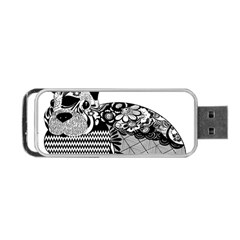 Floral Flourish Decorative Portable Usb Flash (one Side) by Simbadda