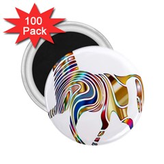 Horse Equine Psychedelic Abstract 2 25  Magnets (100 Pack)  by Simbadda