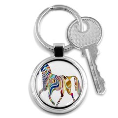 Horse Equine Psychedelic Abstract Key Chains (round)  by Simbadda