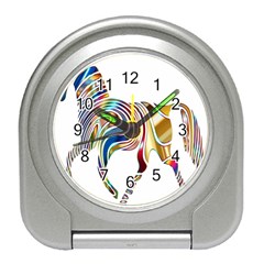 Horse Equine Psychedelic Abstract Travel Alarm Clocks by Simbadda