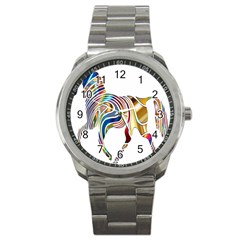 Horse Equine Psychedelic Abstract Sport Metal Watch by Simbadda