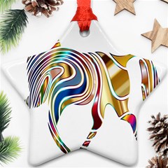 Horse Equine Psychedelic Abstract Star Ornament (two Sides) by Simbadda