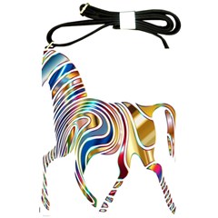 Horse Equine Psychedelic Abstract Shoulder Sling Bags by Simbadda