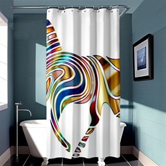 Horse Equine Psychedelic Abstract Shower Curtain 36  X 72  (stall)  by Simbadda