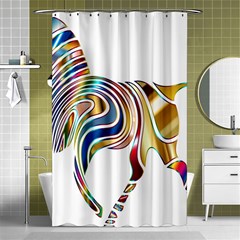 Horse Equine Psychedelic Abstract Shower Curtain 48  X 72  (small)  by Simbadda