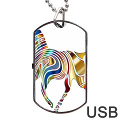 Horse Equine Psychedelic Abstract Dog Tag Usb Flash (one Side) by Simbadda