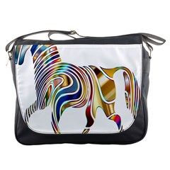 Horse Equine Psychedelic Abstract Messenger Bags by Simbadda