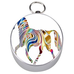 Horse Equine Psychedelic Abstract Silver Compasses by Simbadda