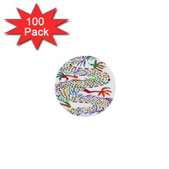 Dragon Asian Mythical Colorful 1  Mini Buttons (100 Pack)  by Simbadda