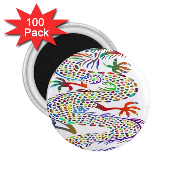 Dragon Asian Mythical Colorful 2.25  Magnets (100 pack) 