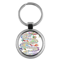 Dragon Asian Mythical Colorful Key Chains (round)  by Simbadda